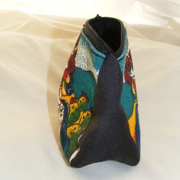 DIA DE LOS MUERTOS Sm bag, 4.75x 4.5x 2.5 Frida, Canvas, Zipper, - Picture 4 of 7